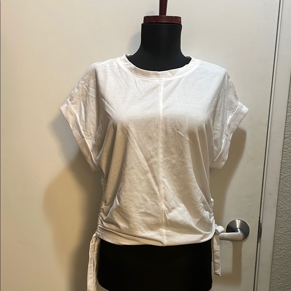 Sam Edelman White Relaxed Cuffed Sleeve Tee - Picture 1 of 5